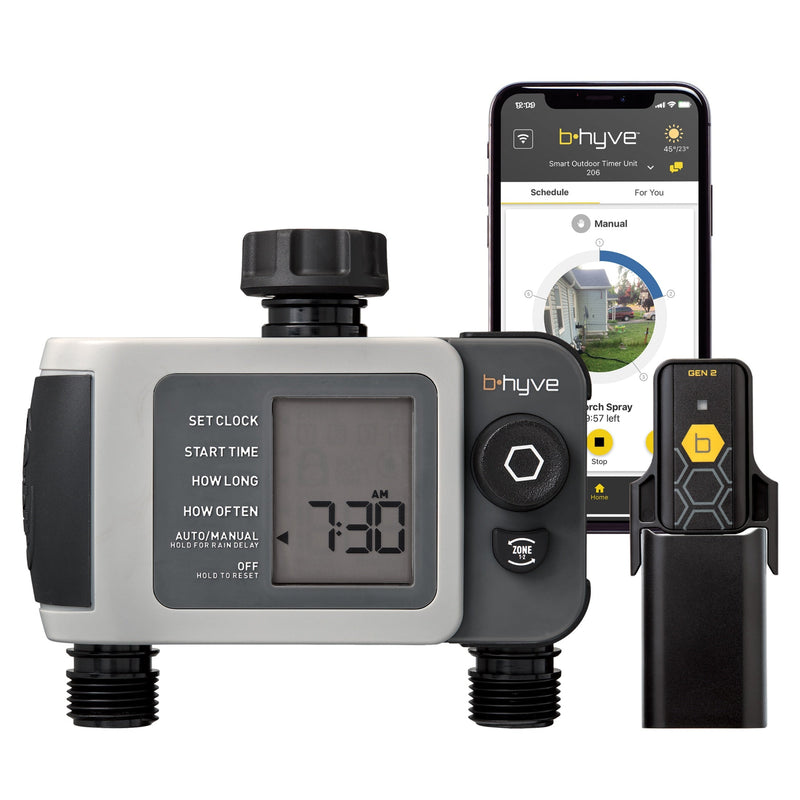 Load image into Gallery viewer, B-hyve XD 2-Outlet Smart Hose Faucet Sprinkler Timer with B-hyve Smart Gen 2 Hub | 24637
