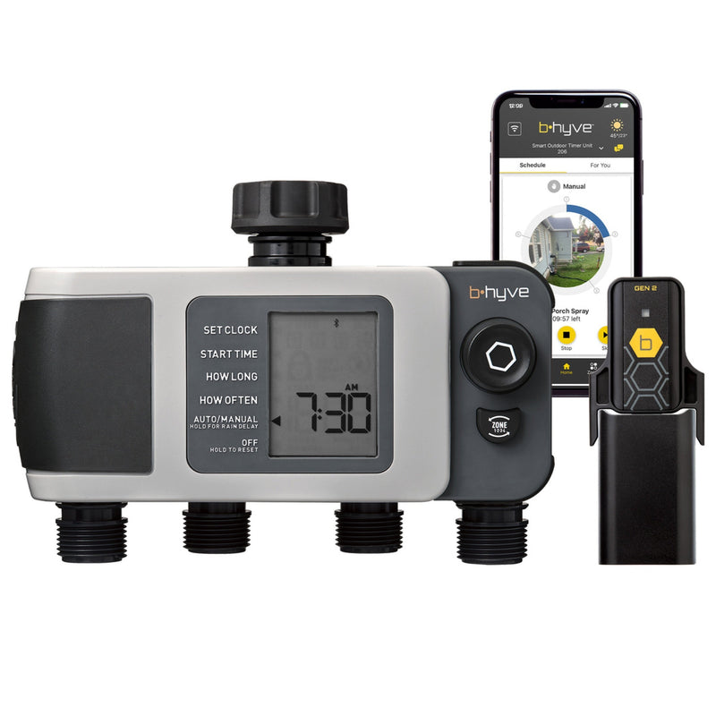 Load image into Gallery viewer, B-hyve XD 4-Outlet Smart Hose Faucet Sprinkler Timer with B-hyve Smart Gen 2 Hub | 24639

