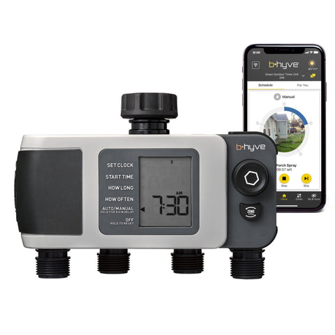 B-hyve XD 4-Outlet Bluetooth Hose Faucet Sprinkler Timer | 24634