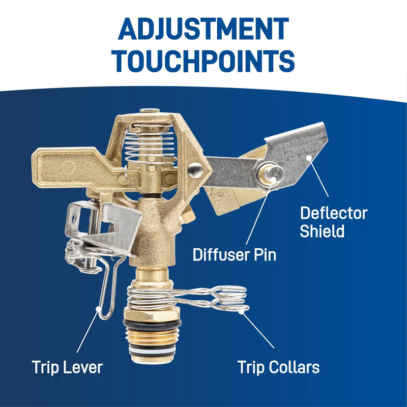 Load image into Gallery viewer, 1/2" Brass Impact Sprinkler on Step Spike | 58214N
