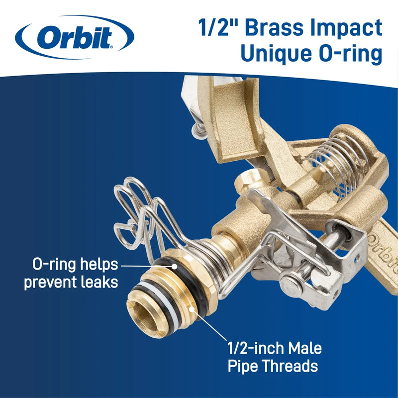 Load image into Gallery viewer, 1/2" Brass Impact Sprinkler on Step Spike | 58214N
