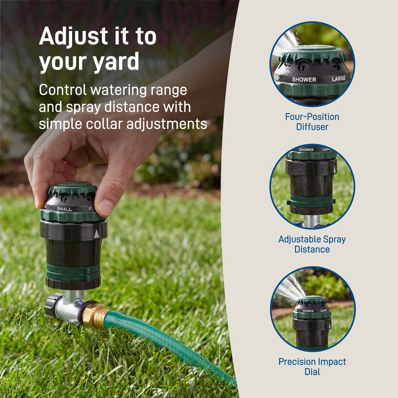 Load image into Gallery viewer, H2O-Six® Gear-Drive Sprinkler on Metal T Spike 58573
