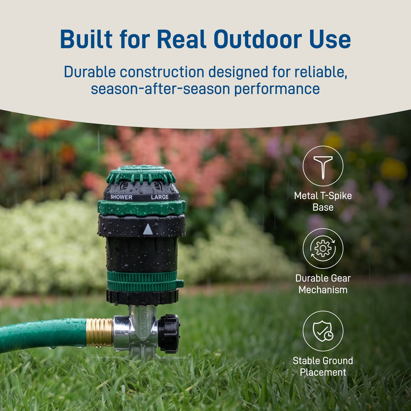 Load image into Gallery viewer, H2O-Six® Gear-Drive Sprinkler on Metal T Spike 58573

