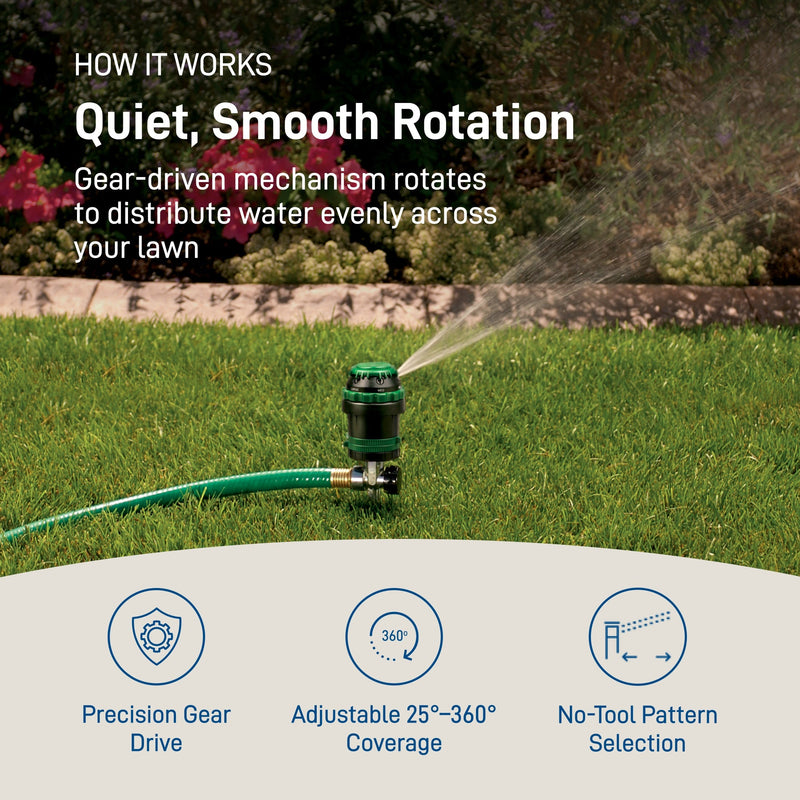 Load image into Gallery viewer, H2O-Six® Gear-Drive Sprinkler on Plastic Wheel Base 58572

