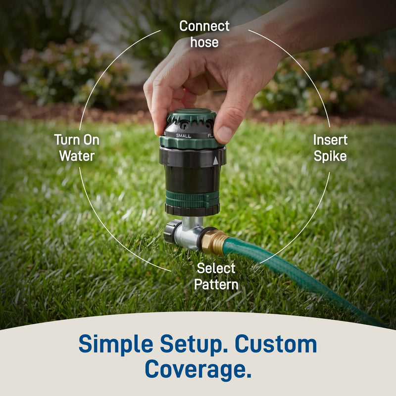 Load image into Gallery viewer, H2O-Six® Gear-Drive Sprinkler on Plastic Wheel Base 58572
