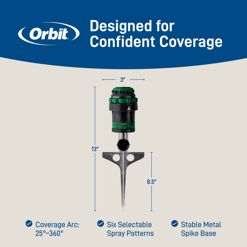 Load image into Gallery viewer, H2O-Six® Gear-Drive Sprinkler on Metal T Spike 58573
