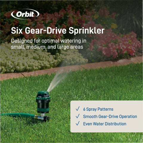H2O-Six® Gear-Drive Sprinkler on Metal T Spike 58573, additional product view 2