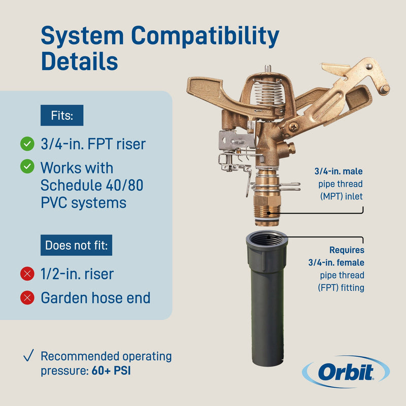 Load image into Gallery viewer, 3/4 in. MPT Brass Impact Sprinkler Head | 55016
