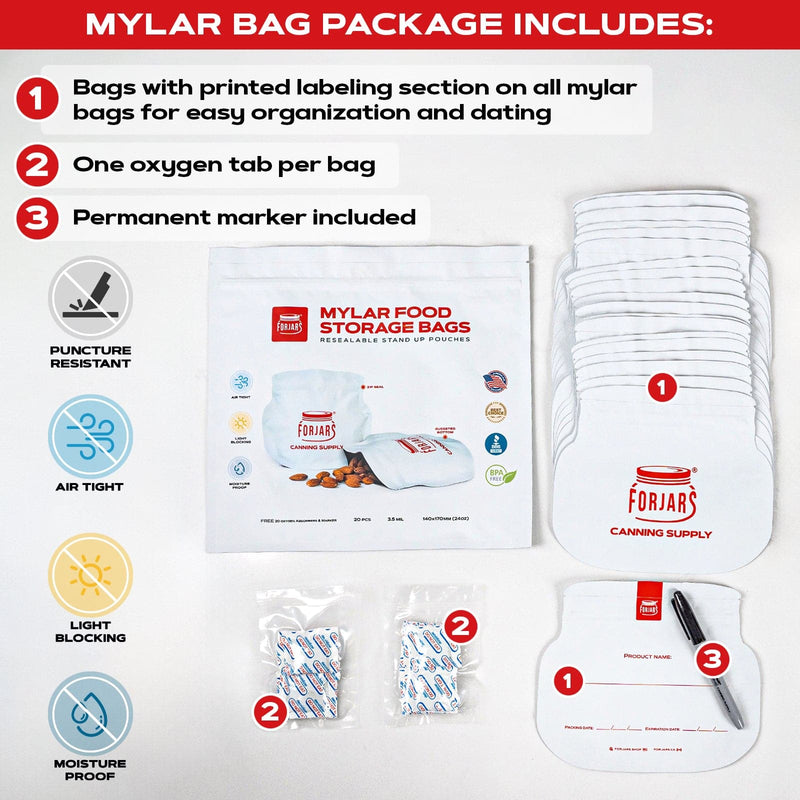 Load image into Gallery viewer, 64oz Mylar Bags  — 50 Count   7.5 mil per side (≈15 mil total)
