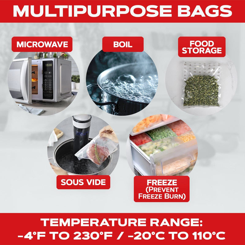 Load image into Gallery viewer, Vacuum Sealer Roll - 8 in x 150 ft, Textured on Both Sides, 7.5 Mil Thickness
