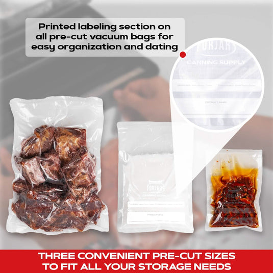 100 Count 11x16 Vacuum Sealer Bags - Textured on Both Sides, 7.5 Mil Thickness