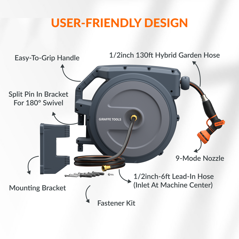 Load image into Gallery viewer, Retractable Garden Hose Reel-1/2in-130ft
