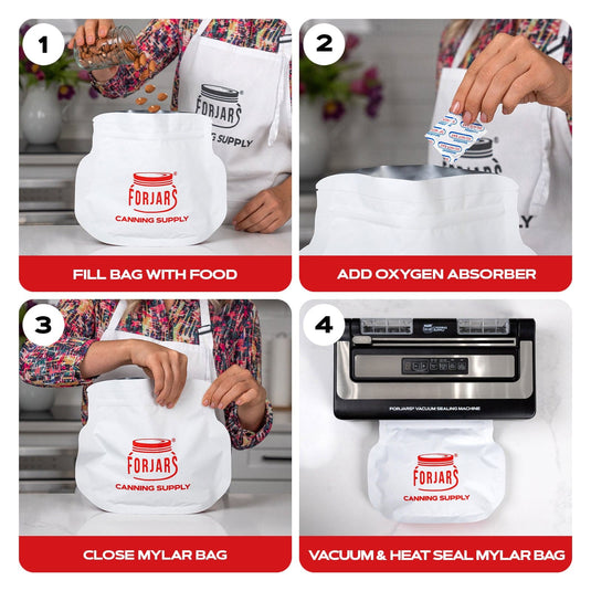 64oz Mylar Bags  — 50 Count   7.5 mil per side (≈15 mil total)