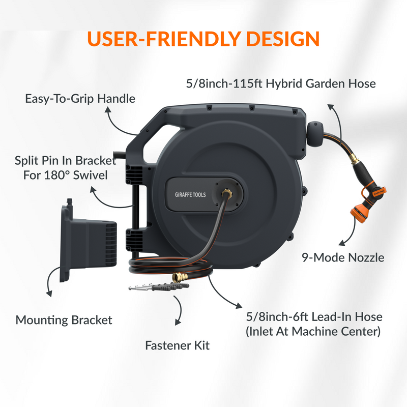 Load image into Gallery viewer, Retractable Garden Hose Reel-5/8 in-115ft
