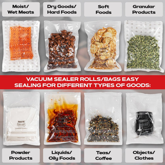 Vacuum Sealer Roll (8-inch) - Textured on Both Sides, 7.5 Mil Thickness