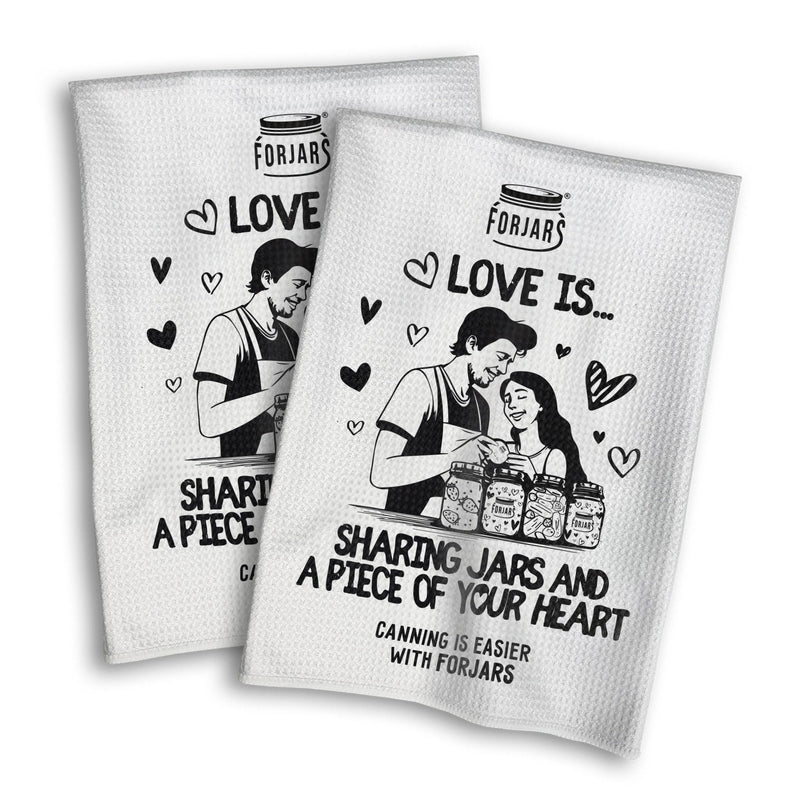 Load image into Gallery viewer, Waffle Towels – White with Printed Patterns (2-Pack)
