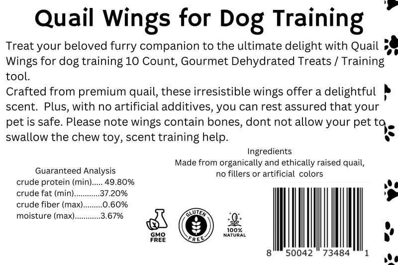 Load image into Gallery viewer, Undique Quail Wings for Dog Training, Small (10 Count)

