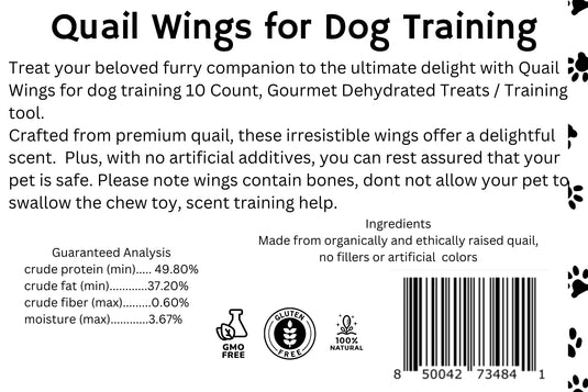 Undique Quail Wings for Dog Training, Small (10 Count)