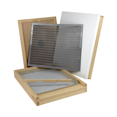 8-frame Amish-made hive base kit, front