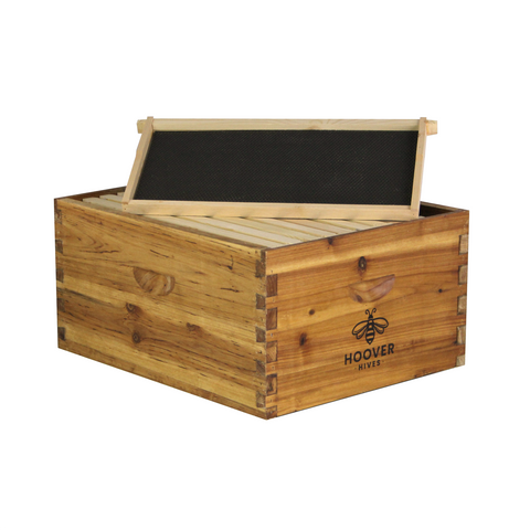 Hoover Hives deep brood box kit, wax-dipped fir wood, front