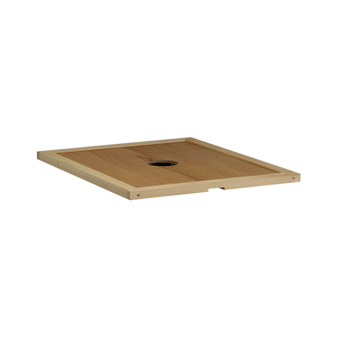 10-frame Amish-made inner cover with round feeding hole