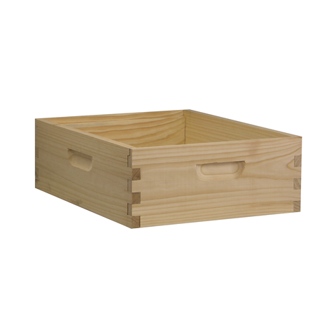 10-frame medium honey super, Eastern white pine, front