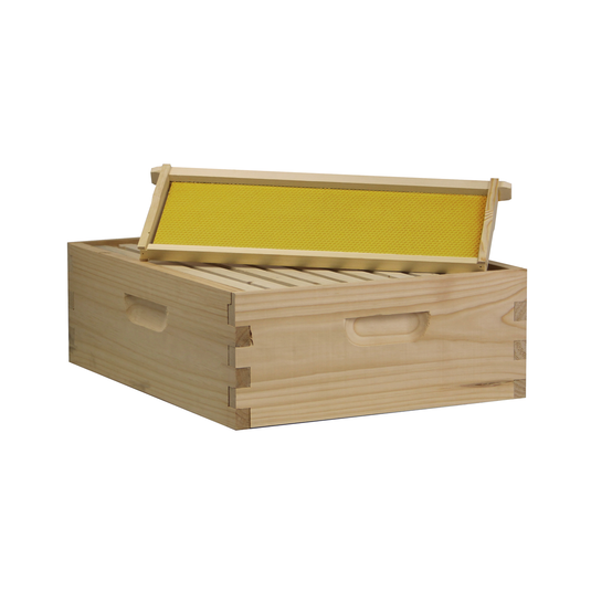 10 Frame Complete Beehive Kit – Unassembled (1 Deep & 1 Medium Box) Amish-Made with Frames & Wax-Coated Foundations