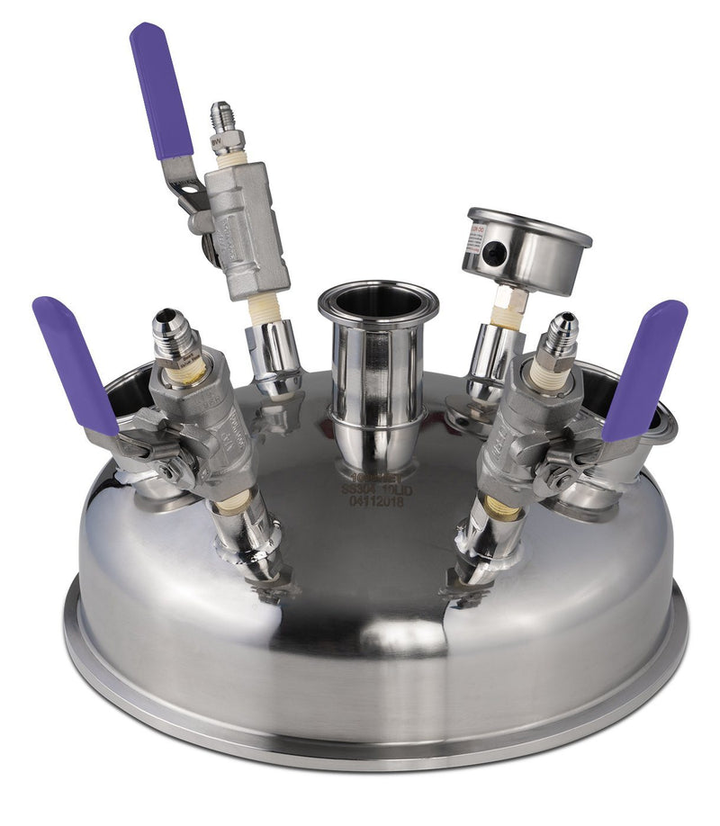 Load image into Gallery viewer, 10" Pre-Built BIFLOW Hemispherical Lid with BVV 316SS Full Bore Valves
