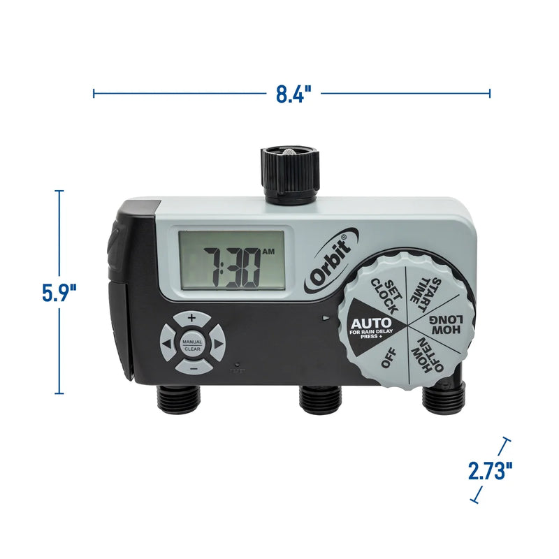 Load image into Gallery viewer, 3 Outlet (1 Manual/2 Digital) Hose Faucet Timer | 56233D
