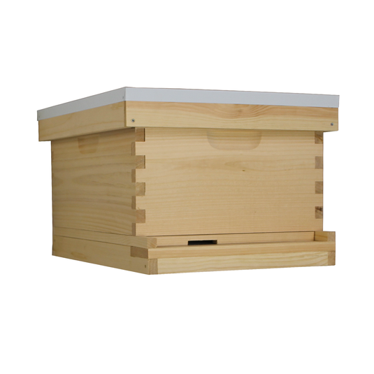 10 Frame Complete Beehive Kit – Fully Assembled (1 Deep Box) Amish-Made with Frames & Wax-Coated Foundations