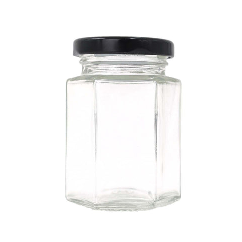 Glass Hexagon Jar | Top View  | 110 ml | 5 oz (price per case)