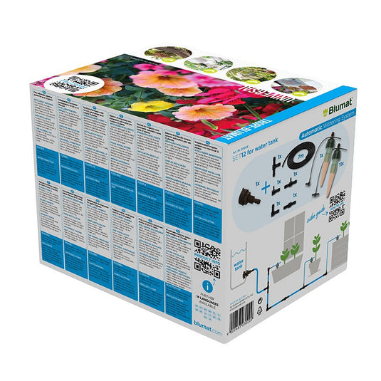 Back of Tropf-Blumat Set 12 box showing component illustrations