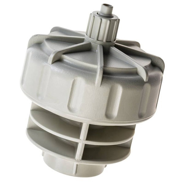 Load image into Gallery viewer, Blumat pressure reducer showing ribbed body and tubing outlet
