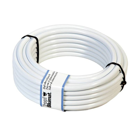 Coil of white Blumat 8 mm feeding tube with product label