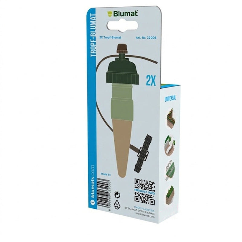 Load image into Gallery viewer, Back of Tropf-Blumat two-pack package with sensor illustration and instructions
