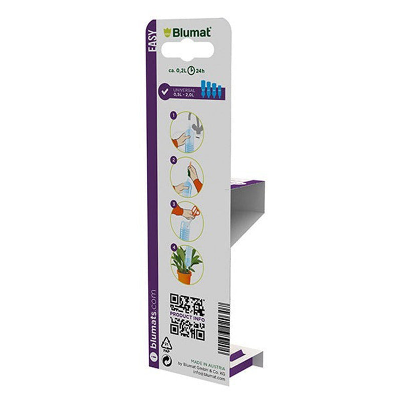 Load image into Gallery viewer, Back of single Blumat Easy package with bottle watering instructions

