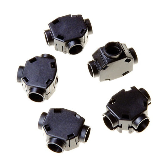 Black Blumat hose security clamps showing open tubing connection slots