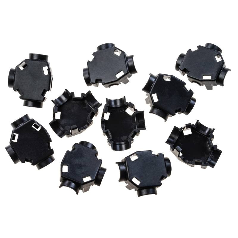 Load image into Gallery viewer, Assorted black Blumat hose security clamps arranged on white background
