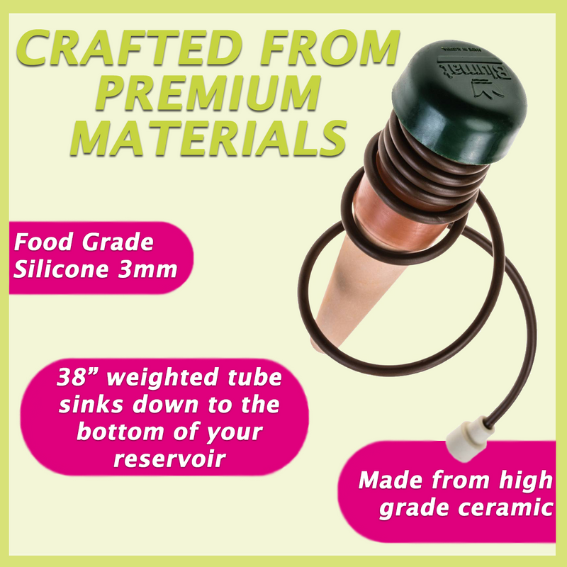 Load image into Gallery viewer, Blumat Classic material graphic labeling ceramic cone and silicone tubing
