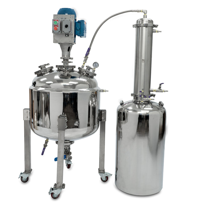 Load image into Gallery viewer, Jacketed Reactor with Motor and Collection Vessel
