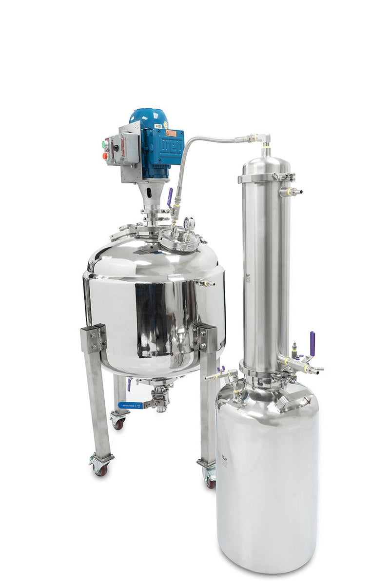 Load image into Gallery viewer, Jacketed Reactor with Motor and Collection Vessel
