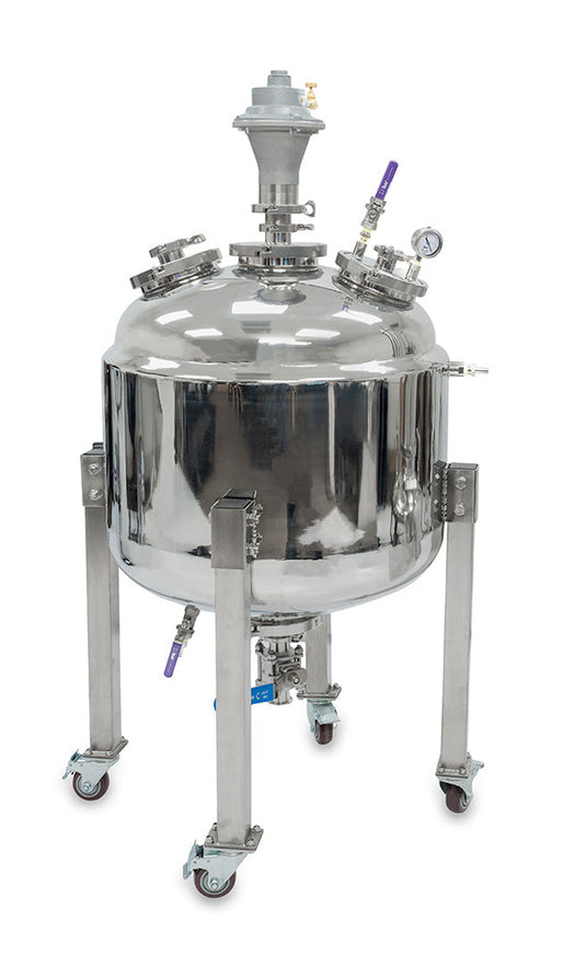 Jacketed Reactor with Motor and Collection Vessel