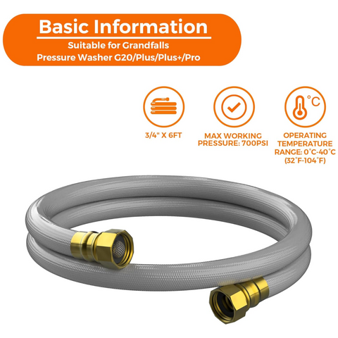 Pressure Washer Leader Hose 6FT for Grandfalls, additional product view 2