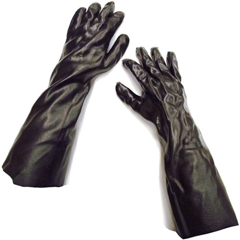 18 inch black PVC gauntlet gloves