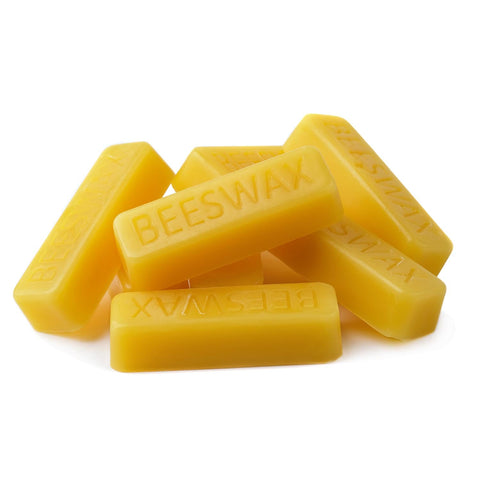 One ounce pure beeswax bars from The Candle Works, small portioned blocks.