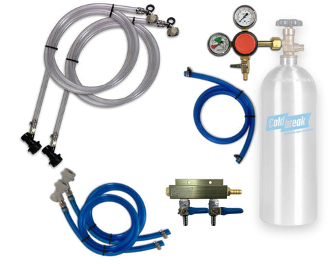 Coldbreak 2-tap CO2 ball-lock dispensing kit for Cornelius kegs.