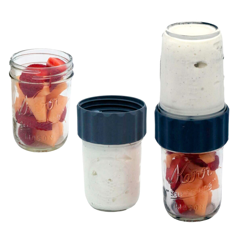 Load image into Gallery viewer, 2-in-1 Lid to Connect Two Regular Mouth Mason Jars 2 Pack
