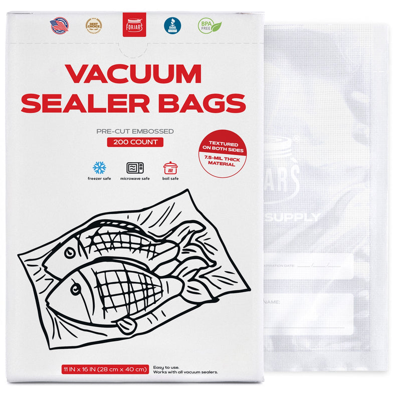 Load image into Gallery viewer, 200 Count 11x16 Vacuum Sealer Bags - Textured on Both Sides, 7.5 Mil Thickness
