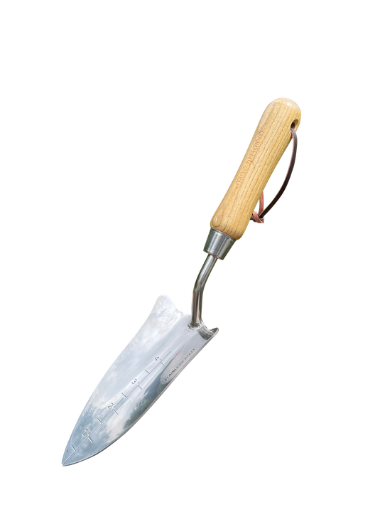 Stainless Steel Transplanter Trowel (classic wood handle)