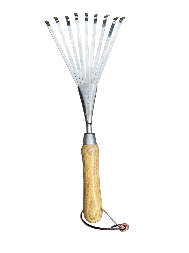 Load image into Gallery viewer, Stainless Steel Garden Hand Rake (classic wood handle)
